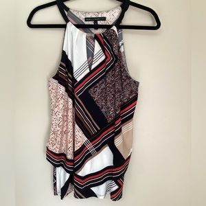 White House Black Market sleeveless patterned top size medium.